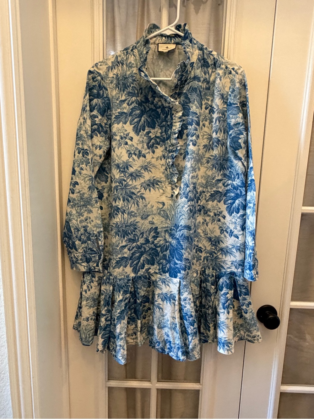 LARGE Tuckernuck Misty Blue Toile Tate Dress  WORN ONCE - Picture 3 of 6